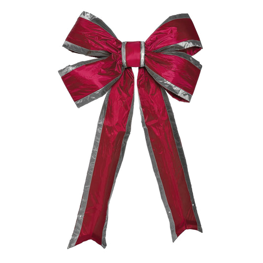 Red Bow with Silver Trim